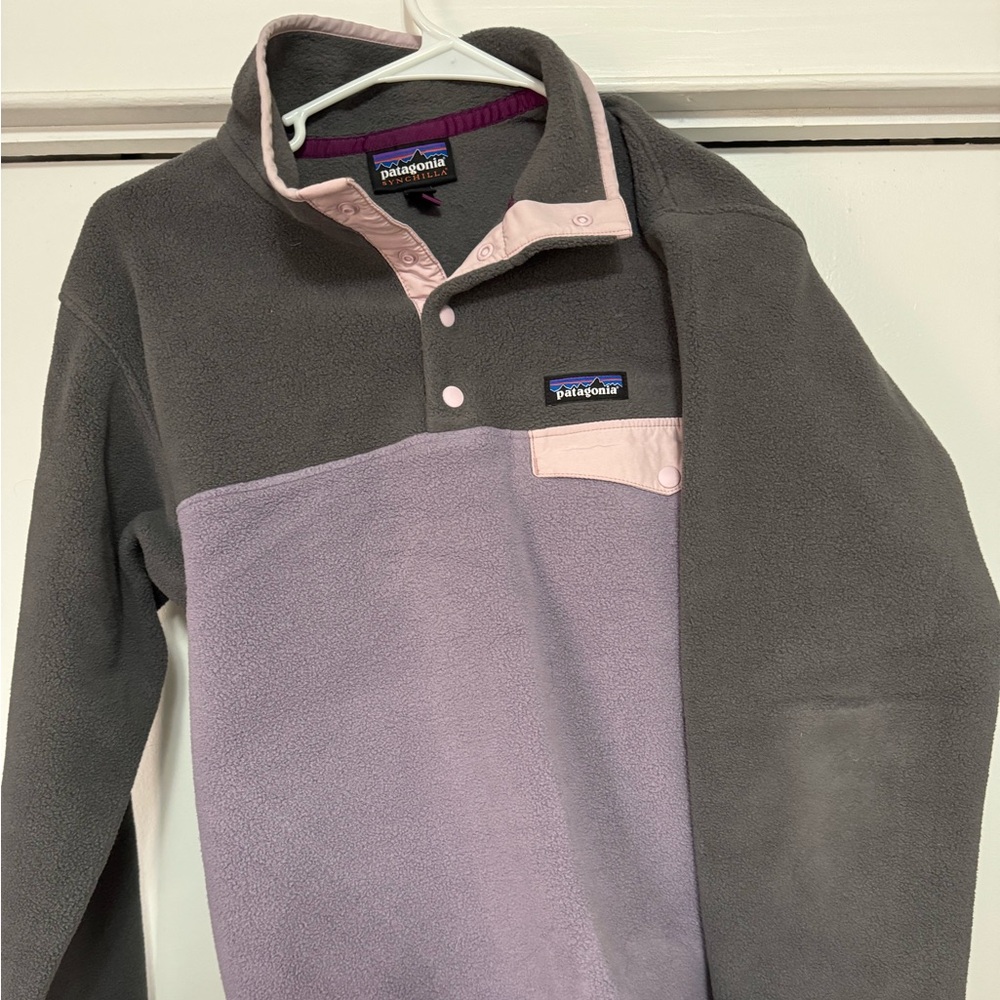 Patagonia Gray and Pink Sweatshirt